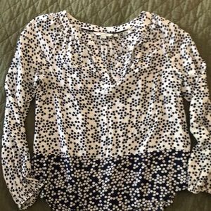 Navy & White Cotton Boden Blouse
